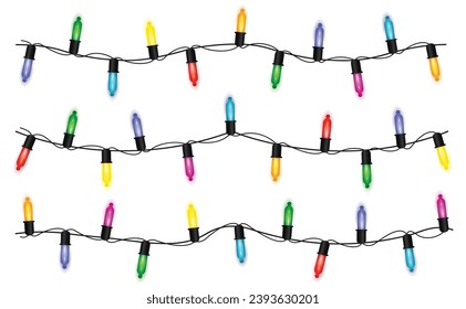 Christmas lights background. Vector illustration