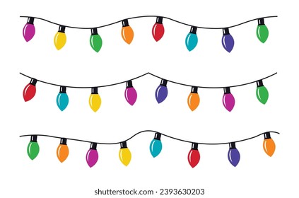 Christmas lights background. Vector illustration