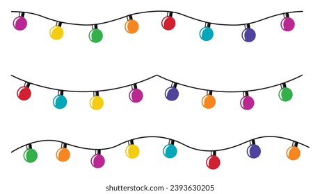 Christmas lights background. Vector illustration