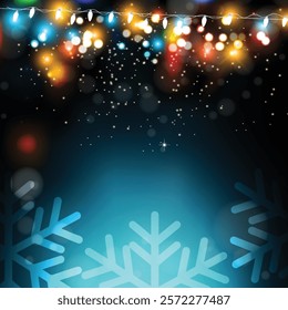 Christmas Lights Background Vector Illustration