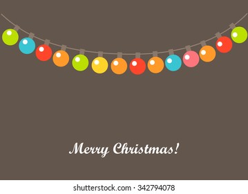 Christmas lights background. Vector illustration