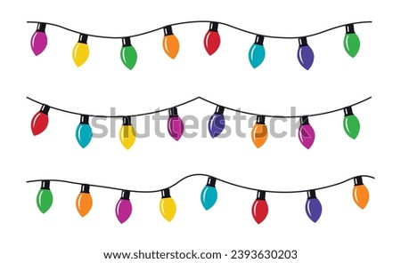 Christmas lights background. Vector illustration