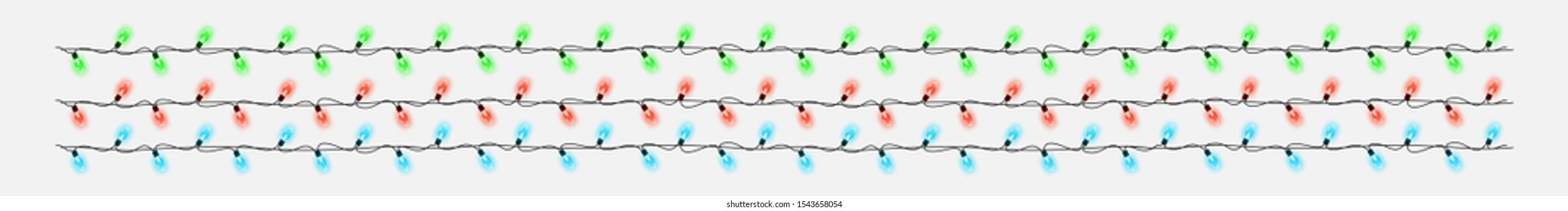 Christmas lights background. Vector. Christmas lights set vector