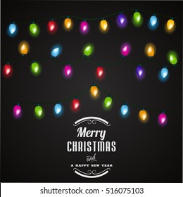 Christmas lights background.Vector