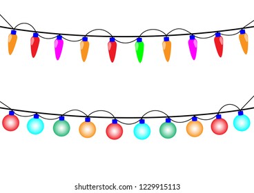 Christmas lights bulb for decoration. Vector illustration.