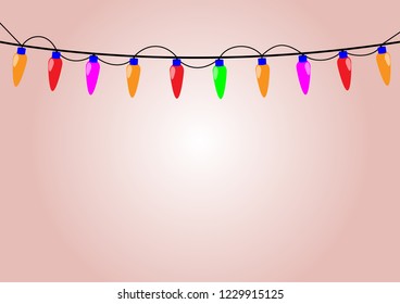 Christmas lights bulb for decoration. Vector illustration.