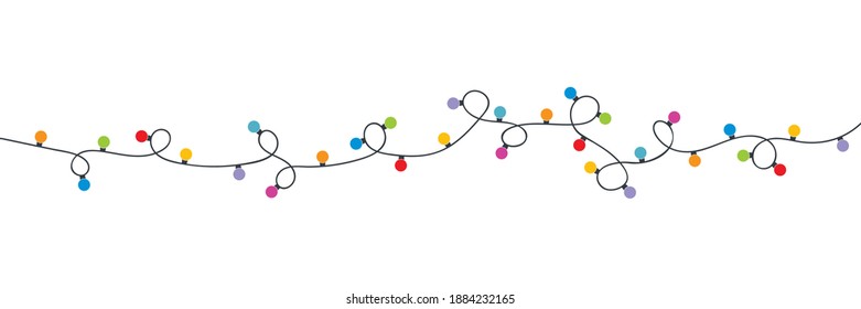 Christmas lights bulbs. Colorful christmas lights bulbs isolated vector illustration design 