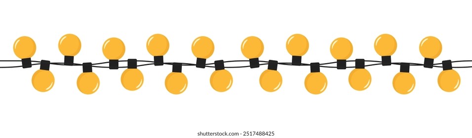 Christmas lights bulbs isolated on white background