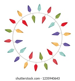christmas lights in a circle isolated icon
