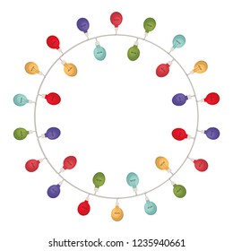 christmas lights in a circle isolated icon