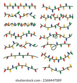 Christmas lights collection set vector illustration for your company or brand