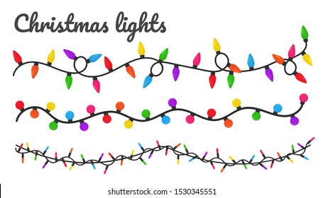 Christmas lights. Colorful decorative bulbs for decoration at a Christmas party.