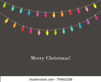 Christmas lights colors garland. Vector illustration