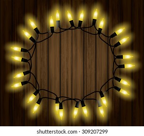 Christmas lights decoration with background vector illustration