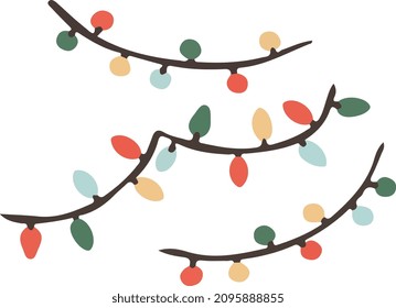 christmas lights decoration illustration vector