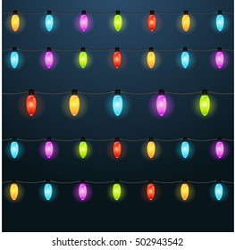 christmas lights decorations. vector background