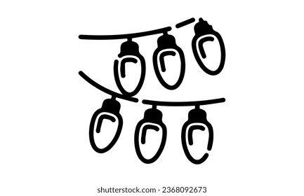 Christmas lights decorative icon vector illustration.