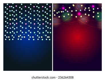 Christmas Lights Design with two Backgrounds 