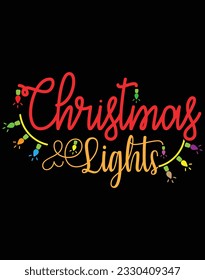 Christmas lights EPS file for cutting machine. You can edit and print this vector art with EPS editor.