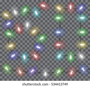 christmas lights festive decorations. vector set