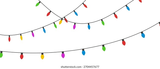Christmas lights flat style. Vector