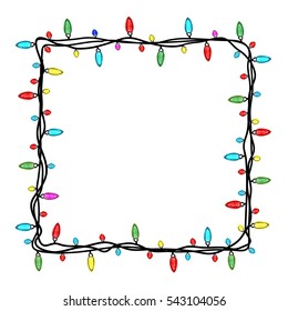 Christmas Lights Frame Stock Vector (Royalty Free) 543104056 | Shutterstock