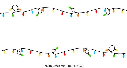 Christmas lights frame background illustration