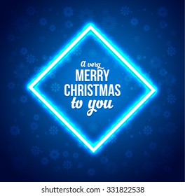 Christmas Lights Frame. Celebratory Design. Vector illustration.