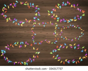 Christmas Lights Frames with a Copy Space Set for Celebratory Design. EPS 10 vector file included