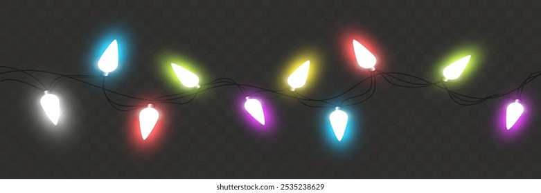 	
Christmas lights, garland illustration for your design.