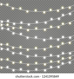 Christmas lights . Glowing lights for the Christmas holidays, banners, posters, web design. Garland decorations.