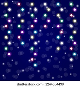 Christmas lights . Glowing lights for the Christmas holidays, banners, posters, web design. Garland decorations.