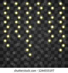 Christmas lights . Glowing lights for the Christmas holidays, banners, posters, web design. Garland decorations.