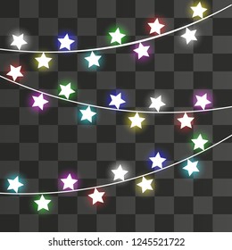 Christmas lights . Glowing lights for the Christmas holidays, banners, posters, web design. Garland decorations.