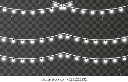 Christmas lights . Glowing lights for the Christmas holidays, banners, posters, web design. Garland decorations.
