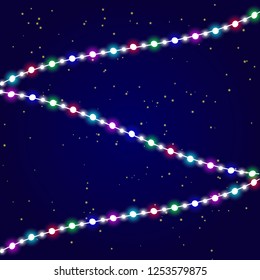 Christmas lights . Glowing lights for the Christmas holidays, banners, posters, web design. Garland decorations.