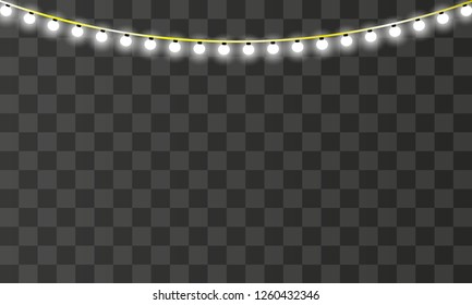 Christmas lights . Glowing lights for the Christmas holidays, banners, posters, web design. Garland decorations.