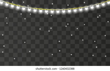 Christmas lights . Glowing lights for the Christmas holidays, banners, posters, web design. Garland decorations.
