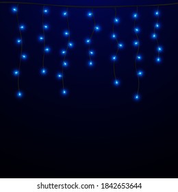 Christmas lights. Glowing light bulb. Vector illustration