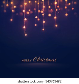 Christmas lights, holiday background, eps 10