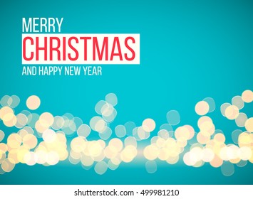 Christmas lights, holiday background. Vector image.