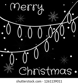 Christmas lights. Holiday garland with lights