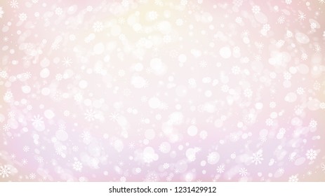 Christmas lights Holiday New year Abstract Glitter Defocused background with Blurred Bokeh and Snowflakes Christmas glowing Banner 