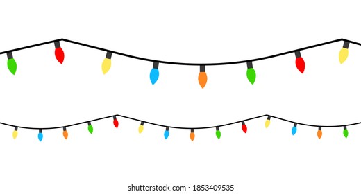 Christmas lights icon set background