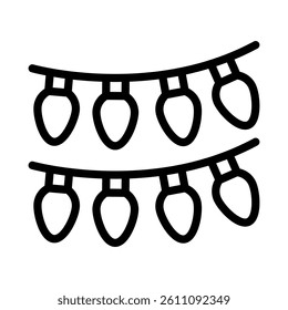 christmas lights icon vector design - high quality outline style