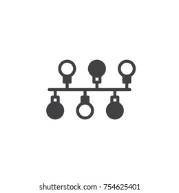 Christmas lights icon vector, filled flat sign, solid pictogram isolated on white. Symbol, logo illustration.