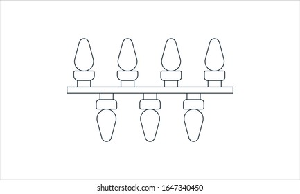 Christmas lights icon vector illustration.