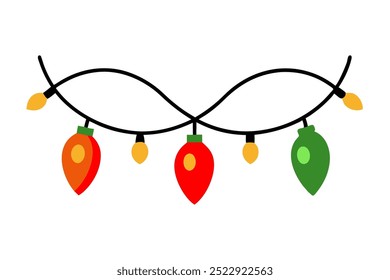 Christmas lights icon vector on white background