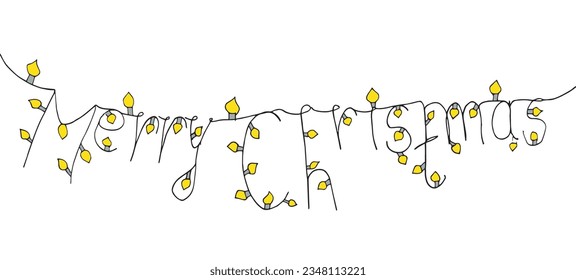 Christmas lights illustration image. 
Hand drawn image artwork of a christmas lights. 
Simple cute original logo.
Hand drawn vector illustration for posters, cards, t-shirts.