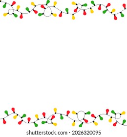 Las luces navideñas se aíslan sobre el fondo blanco.